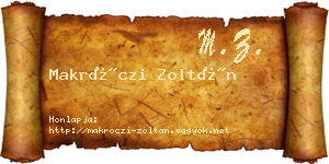 Makróczi Zoltán névjegykártya